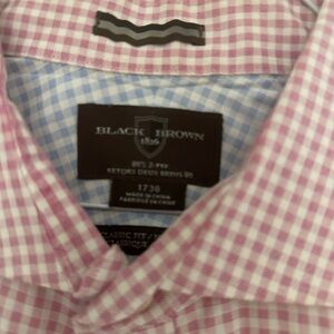 Men's Pink and Blue Dress Shirt